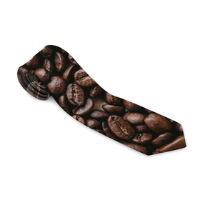 Галстук 3D с принтом кофе в Тюмени, 100% полиэстер | Длина 148 см; Плотность 150-180 г/м2 | coffee | зерна | зерна кофе | кофе | кофейные зерна