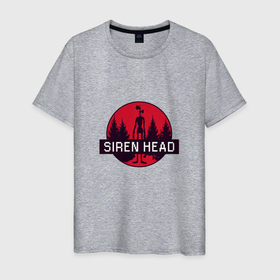 Мужская футболка хлопок с принтом Siren Head в Санкт-Петербурге, 100% хлопок | прямой крой, круглый вырез горловины, длина до линии бедер, слегка спущенное плечо. | siren head | игра | лес | монстр | персонаж | сирена | сиреноголовый | чудовище