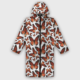 Дождевик унисекс 3D с принтом Монарх в городе Новоалтайск,  |  | butterflies | butterfly | pattern | бабочка | монарх | насекомые | оранжевый | паттерн | узор