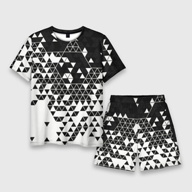 Мужской костюм с шортами 3D с принтом Векторные фигуры в Курске,  |  | абстракция | белое | вектор | геометрические фигуры | геометрия | градиент | минимализм | ромб | ромбы | треугольники | фигуры | чернобелое | черное
