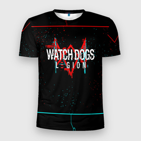 Мужская футболка 3D Slim с принтом WATCH DOGS LEGION , 100% полиэстер с улучшенными характеристиками | приталенный силуэт, круглая горловина, широкие плечи, сужается к линии бедра | ded sec | fox | hacker | legion | watch dogs | watch dogs 2 | watch dogs legion | легион | хакер