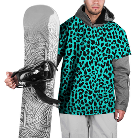 Накидка на куртку 3D с принтом ЛАЗУРНЫЙ ЛЕОПАРД в Тюмени, 100% полиэстер |  | гепард | гламур | животные | камуфляж | лазурь | леопард | морской | паттерн | пятна | синий