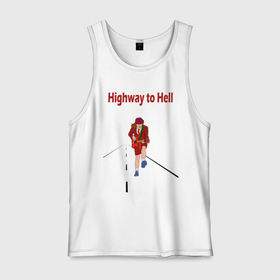 Мужская майка хлопок с принтом Highway to Hell AC DC в Курске, 100% хлопок |  | ac dc | angus young | highway to hell | ас дс | ас дс.
