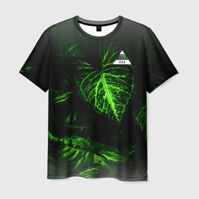 Мужская футболка 3D с принтом Листья зеленые CODE ERROR 404 , 100% полиэфир | прямой крой, круглый вырез горловины, длина до линии бедер | 404 | code | error | зеленые | листья