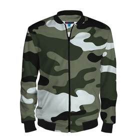 Мужской бомбер 3D с принтом camouflage 2 в городе Новоалтайск, 100% полиэстер | застегивается на молнию, по бокам два кармана без застежек, по низу бомбера и на воротнике - эластичная резинка | армия россии | войска | камуфляж | орнамент | узор