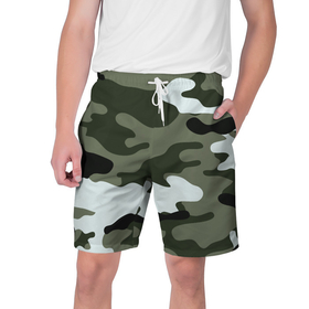 Мужские шорты 3D с принтом camouflage 2 в Кировске,  полиэстер 100% | прямой крой, два кармана без застежек по бокам. Мягкая трикотажная резинка на поясе, внутри которой широкие завязки. Длина чуть выше колен | армия россии | войска | камуфляж | орнамент | узор