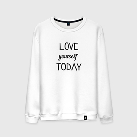 Мужской свитшот хлопок с принтом LOVE yourself TODAY в Курске, 100% хлопок |  | love today | yourself | любовь | надпись