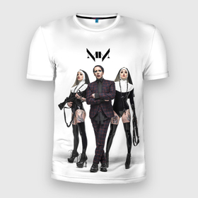 Мужская футболка 3D Slim с принтом Marilyn Manson , 100% полиэстер с улучшенными характеристиками | приталенный силуэт, круглая горловина, широкие плечи, сужается к линии бедра | art | logo | manson | marilyn | rock | usa | великий | лого | логотип | мэнсон | мэрилин | рок | ужасный