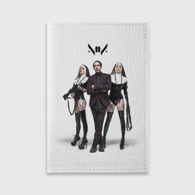 Обложка для паспорта матовая кожа с принтом Marilyn Manson в Курске, натуральная матовая кожа | размер 19,3 х 13,7 см; прозрачные пластиковые крепления | art | logo | manson | marilyn | rock | usa | великий | лого | логотип | мэнсон | мэрилин | рок | ужасный