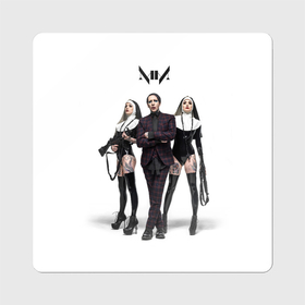 Магнит виниловый Квадрат с принтом Marilyn Manson в Курске, полимерный материал с магнитным слоем | размер 9*9 см, закругленные углы | art | logo | manson | marilyn | rock | usa | великий | лого | логотип | мэнсон | мэрилин | рок | ужасный