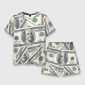 Мужской костюм с шортами 3D с принтом Доллары в Санкт-Петербурге,  |  | 100 долларов | арт | банкноты | валюта | деньги | доллары | зеленый | зелень | сто | сто долларов