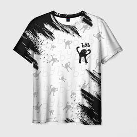 Мужская футболка 3D с принтом ЪУЪ СЪУКА в Курске, 100% полиэфир | прямой крой, круглый вырез горловины, длина до линии бедер | cat | mem | memes | злой | интернет | кот | мем | мем кот | приколы | съука | ъуъ | ъуъ съука