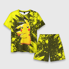 Мужской костюм с шортами 3D с принтом Pikachu Pika Pika в Санкт-Петербурге,  |  | pika | pikachu | аниме | детская | детям | игры | молния | мышка | мышь | пика | пикачу | покемон | покемоны