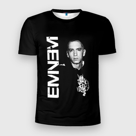 Мужская футболка 3D Slim с принтом EMINEM в Новосибирске, 100% полиэстер с улучшенными характеристиками | приталенный силуэт, круглая горловина, широкие плечи, сужается к линии бедра | Тематика изображения на принте: eminem | rap | актёр | американский рэпер | композитор | маршалл | продюсер | рэп | рэпер | эминем