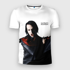 Мужская футболка 3D Slim с принтом Marilyn Manson в Курске, 100% полиэстер с улучшенными характеристиками | приталенный силуэт, круглая горловина, широкие плечи, сужается к линии бедра | art | logo | manson | marilyn | rock | usa | великий | лого | логотип | мэнсон | мэрилин | рок | ужасный