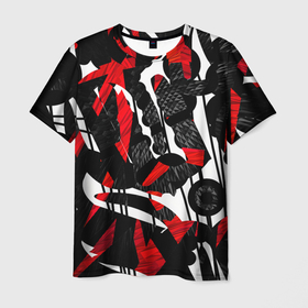 Мужская футболка 3D с принтом Abstract art в Кировске, 100% полиэфир | прямой крой, круглый вырез горловины, длина до линии бедер | abstract | art | digital | textures | абстракция | арт | геометрия | линии | полосы | текстура | фон | цифровой