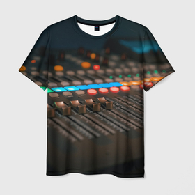 Мужская футболка 3D с принтом МУЗЫКА в Белгороде, 100% полиэфир | прямой крой, круглый вырез горловины, длина до линии бедер | клавиши | кнопки | музыка | музыкальный пульт | синтезатор