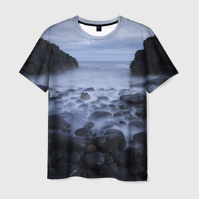 Мужская футболка 3D с принтом Горные породы в Белгороде, 100% полиэфир | прямой крой, круглый вырез горловины, длина до линии бедер | rocks | горные породы | камень | камни | камушки | море | моря | небеса | небо | облака | облако | океан | скала | скалы | туман | туманный | туманы | туча | тучи