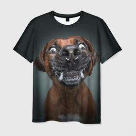 Мужская футболка 3D с принтом Это всё мне в Курске, 100% полиэфир | прямой крой, круглый вырез горловины, длина до линии бедер | dog | зубы | лапы | мем | пес | прикол | слюни | смешные животные | собака | собачка | щенок | это всё мне | юмор | язык
