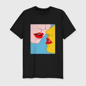 Мужская футболка хлопок Slim с принтом Pop art 11-11 в Тюмени, 92% хлопок, 8% лайкра | приталенный силуэт, круглый вырез ворота, длина до линии бедра, короткий рукав | pin up | искусство | поп культура | популярное | ретро