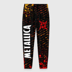 Мужские брюки 3D с принтом METALLICA   МЕТАЛЛИКА в Екатеринбурге, 100% полиэстер | манжеты по низу, эластичный пояс регулируется шнурком, по бокам два кармана без застежек, внутренняя часть кармана из мелкой сетки | hetfield | james | logo | metal | metalica | metallica | music | rock | star | джеймс | звезда | знак | ларс | лого | логотип | логотипы | метал | металика | металлика | музыка | рок | символ | символы | ульрих | хэтфилд