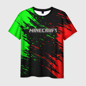 Мужская футболка 3D с принтом MINECRAFT в городе Новоалтайск, 100% полиэфир | прямой крой, круглый вырез горловины, длина до линии бедер | creeper | game | minecraft | блоки | игра | квадраты | компьютерная | крипер | криппер | майнкрафт | огонь