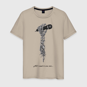 Мужская футболка хлопок с принтом Микрофон , 100% хлопок | прямой крой, круглый вырез горловины, длина до линии бедер, слегка спущенное плечо. | андер | батл | микро | музыка | подземка | рэп | хип хоп