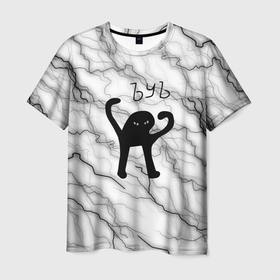 Мужская футболка 3D с принтом КОТ ЪУЪ СЪУКА. в Санкт-Петербурге, 100% полиэфир | прямой крой, круглый вырез горловины, длина до линии бедер | cat | mem | memes | интернет приколы | кот | мем | мем кот | ъуъ | ъуъ съука