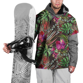 Накидка на куртку 3D с принтом Тропики в Белгороде, 100% полиэстер |  | life | абстракция | джунгли | летняя | лето | линия | нейтральная | стайл | стиль | текстуры | тропики | узоры | цветочный | цветы