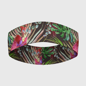 Повязка на голову 3D с принтом Тропики в Тюмени,  |  | life | абстракция | джунгли | летняя | лето | линия | нейтральная | стайл | стиль | текстуры | тропики | узоры | цветочный | цветы