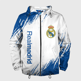 Мужская ветровка 3D с принтом REAL MADRID / РЕАЛ МАДРИД в Белгороде, 100% полиэстер | подол и капюшон оформлены резинкой с фиксаторами, два кармана без застежек по бокам, один потайной карман на груди | football | logo | madrid | real | realmadrid | sport | клуб | лого | логотип | логотипы | мадрид | реал | реалмадрид | символ | символы | спорт | форма | футбол | футбольная