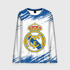 Мужской лонгслив 3D с принтом REAL MADRID   РЕАЛ МАДРИД в Тюмени, 100% полиэстер | длинные рукава, круглый вырез горловины, полуприлегающий силуэт | football | logo | madrid | real | realmadrid | sport | клуб | лого | логотип | логотипы | мадрид | реал | реалмадрид | символ | символы | спорт | форма | футбол | футбольная