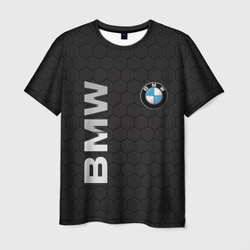 Мужская футболка 3D с принтом BMW в Курске, 100% полиэфир | прямой крой, круглый вырез горловины, длина до линии бедер | bmw | авто | автомобиль | бмв | логотип | марка | машина | надпись | текстура