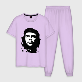 Мужская пижама хлопок с принтом Че Гевара в Курске, 100% хлопок | брюки и футболка прямого кроя, без карманов, на брюках мягкая резинка на поясе и по низу штанин
 | борьба | вождь | звезда | революция | че гевара