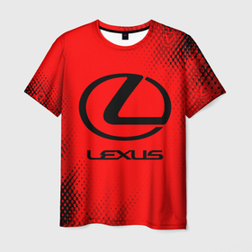 Мужская футболка 3D с принтом LEXUS   ЛЕКСУС в Новосибирске, 100% полиэфир | прямой крой, круглый вырез горловины, длина до линии бедер | Тематика изображения на принте: auto | lexus | logo | moto | symbol | авто | автомобиль | гонки | лексус | лого | логотип | логотипы | марка | машина | мото | символ | символы