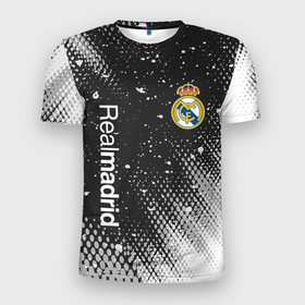 Мужская футболка 3D Slim с принтом REAL MADRID   РЕАЛ МАДРИД , 100% полиэстер с улучшенными характеристиками | приталенный силуэт, круглая горловина, широкие плечи, сужается к линии бедра | football | logo | madrid | real | realmadrid | sport | клуб | лого | логотип | логотипы | мадрид | реал | реалмадрид | символ | символы | спорт | форма | футбол | футбольная