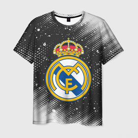 Мужская футболка 3D с принтом REAL MADRID   РЕАЛ МАДРИД в Курске, 100% полиэфир | прямой крой, круглый вырез горловины, длина до линии бедер | football | logo | madrid | real | realmadrid | sport | клуб | лого | логотип | логотипы | мадрид | реал | реалмадрид | символ | символы | спорт | форма | футбол | футбольная