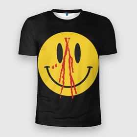 Мужская футболка 3D Slim с принтом Pop Up Smiley в Екатеринбурге, 100% полиэстер с улучшенными характеристиками | приталенный силуэт, круглая горловина, широкие плечи, сужается к линии бедра | plohoyparen | smile | v.vlone | vlone pop up smiley | влоне | смайл | смайлик | эмоджи