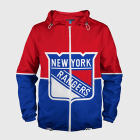 Мужская ветровка 3D с принтом Нью-Йорк Рейнджерс в Курске, 100% полиэстер | подол и капюшон оформлены резинкой с фиксаторами, два кармана без застежек по бокам, один потайной карман на груди | hockey | new york | new york rangers | nhl | rangers | usa | нхл | нью йорк | нью йорк рейнджерс | рейнджерс | спорт | сша | хоккей | шайба