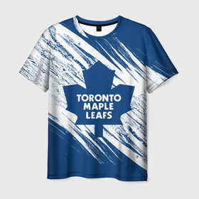 Мужская футболка 3D с принтом Toronto Maple Leafs,  в Тюмени, 100% полиэфир | прямой крой, круглый вырез горловины, длина до линии бедер | Тематика изображения на принте: hockey | maple leafs | nhl | toronto | toronto maple leafs | usa | мейпл лифс | нхл | спорт | сша | торонто | торонто мейпл лифс | хоккей | шайба