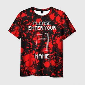 Мужская футболка 3D с принтом Please enter your name в Тюмени, 100% полиэфир | прямой крой, круглый вырез горловины, длина до линии бедер | anime | death note | japan | manga | аниме | иероглифы | манга | япония