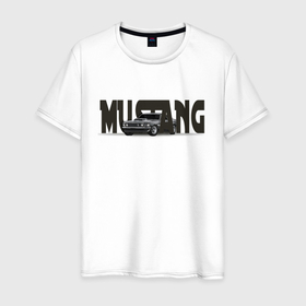 Мужская футболка хлопок с принтом Ford Mustang 1969 , 100% хлопок | прямой крой, круглый вырез горловины, длина до линии бедер, слегка спущенное плечо. | arts | ford mustang | muscle car | mustang | retro | vintage car
