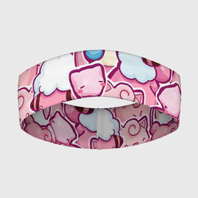 Повязка на голову 3D с принтом Розовое собрание в Кировске,  |  | pokemon | pokemon go | арт | мью | мью ту | покемон | покемоны | рисунок | розовые покемоны | розовый покемон