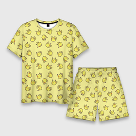 Мужской костюм с шортами 3D с принтом Стикеры пикачу в Тюмени,  |  | pokemon | pokemon go | арт | жёлтый мышонок мышь | пикачу | покемон | покемоны | рисунок