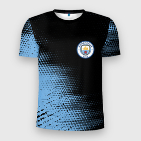 Мужская футболка 3D спортивная с принтом MANCHESTER CITY Манчестер Сити в Белгороде, 100% полиэстер с улучшенными характеристиками | приталенный силуэт, круглая горловина, широкие плечи, сужается к линии бедра | city | club | footbal | logo | manchester | знак | клуб | логотип | логотипы | манчестер | символ | символы | сити | форма | футбол | футбольная | футбольный