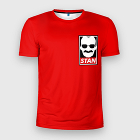 Мужская футболка 3D спортивная с принтом STAN LEE в Екатеринбурге, 100% полиэстер с улучшенными характеристиками | приталенный силуэт, круглая горловина, широкие плечи, сужается к линии бедра | marvel | stan lee | марвел | стен ли | стэн ли
