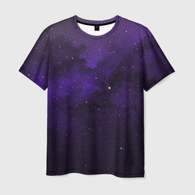 Мужская футболка 3D с принтом Космос в Петрозаводске, 100% полиэфир | прямой крой, круглый вырез горловины, длина до линии бедер | звездное небо | звезды | космос | минимализм | рисунок