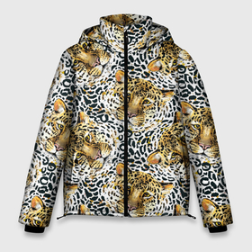 Мужская зимняя куртка 3D с принтом Леопард выглядывает из воды в Кировске, верх — 100% полиэстер; подкладка — 100% полиэстер; утеплитель — 100% полиэстер | длина ниже бедра, свободный силуэт Оверсайз. Есть воротник-стойка, отстегивающийся капюшон и ветрозащитная планка. 

Боковые карманы с листочкой на кнопках и внутренний карман на молнии. | gold | life | versace | vip | абстракция | богатство | в золоте | версаче | версачи | виайпи | вип | золотая | золото | кот | кошка | лев | леопард | линия | нейтральная | позолоченное | стайл | стиль | текстуры