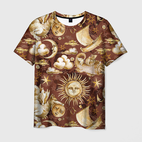 Мужская футболка 3D с принтом Волшебство в Санкт-Петербурге, 100% полиэфир | прямой крой, круглый вырез горловины, длина до линии бедер | life | абстракция | волшебство | дракон | звезды | корабль | линия | небо | нейтральная | солнце | сон | стайл | стиль | текстуры | тучи | тучки | узоры | фантазия