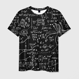 Мужская футболка 3D с принтом Формулы в Екатеринбурге, 100% полиэфир | прямой крой, круглый вырез горловины, длина до линии бедер | алгебра | математика | математические формулы | наука | научные формулы | формулы